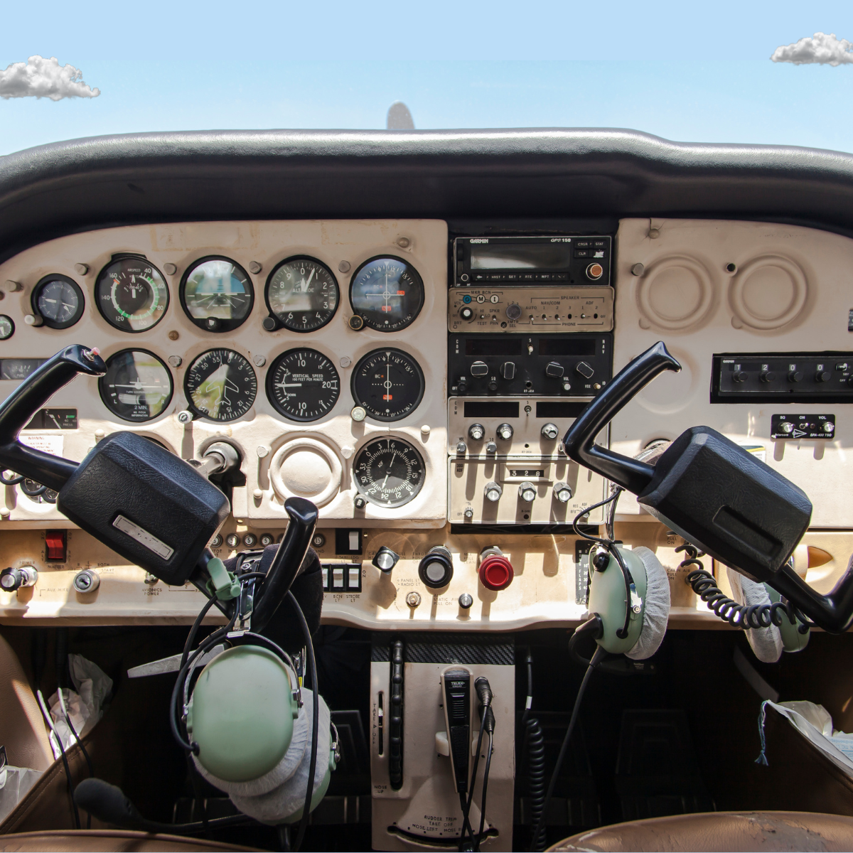 The cockpit of an airplane running on autopilot compared to outsourced IT services running on autopilot